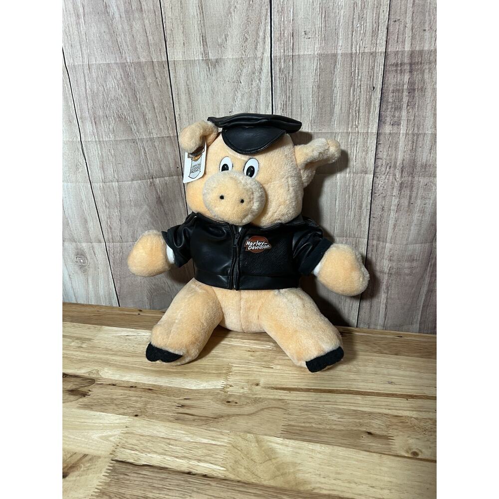 1993 Harley Davidson Biker Hog Stuffed Animal Vintage Plush Toy Pig W/ Tag!